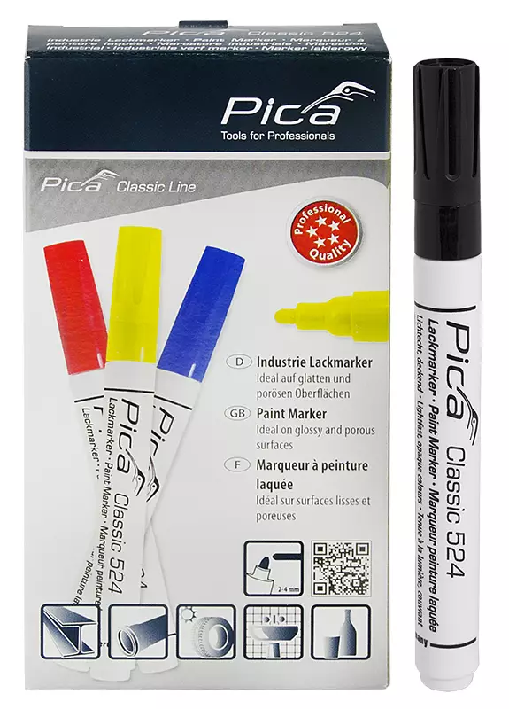 Pica Maalitussi musta 2-4mm 10kpl - Merkkauskynät ja tussit - 0022322 - 1