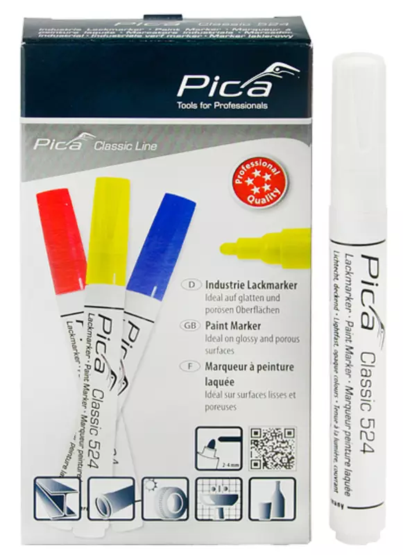 Pica Maalitussi valkoinen 2-4mm 10kpl - Merkkauskynät ja tussit - 0022332 - 1