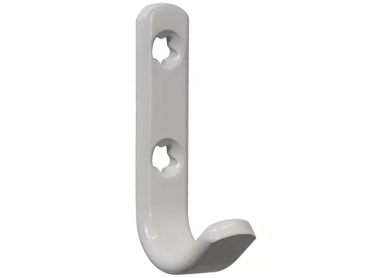 Pisla vaatekoukku 18x45x80mm valkoinen 2kpl - Vaatekoukut - 0002002 - 1
