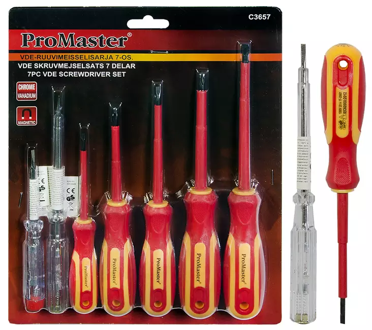 Promaster ruuvimeisselisarja VDE 7-os. - Tarkkuusmeisselit ja -sarjat - 0005902 - 1