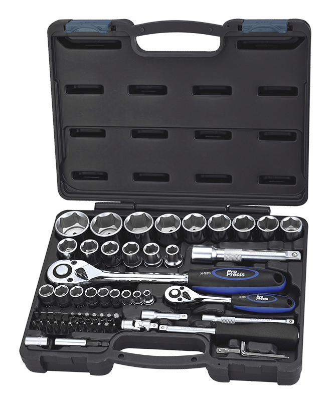 Pro Precis Hylsysarja 62-os. 1/4" 1/2" - Hylsy- ja työkalusarjat - 0005592 - 1