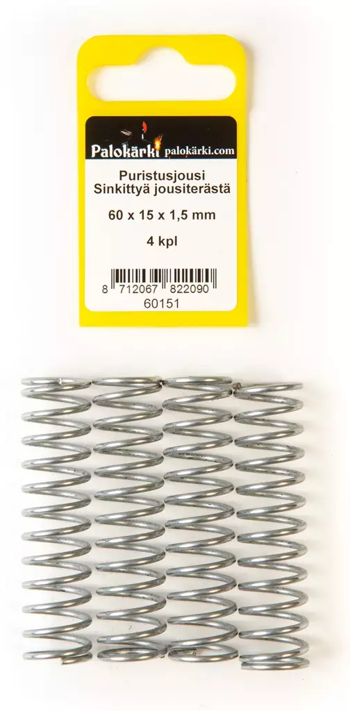 Puristusjousi Sinkittyä jousiterästä 60x15x1,5mm 4kpl - Jouset - 0021512 - 1