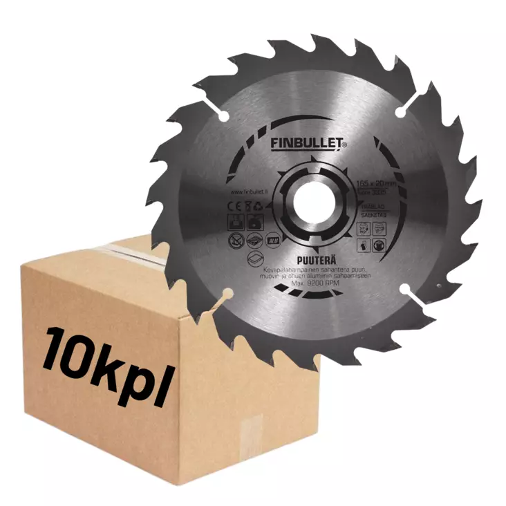 Pyörösahanterä 165x24Tx20, 1.6mm 10KPL - Pyörösahanterät akkukoneisiin - 0018552 - 1