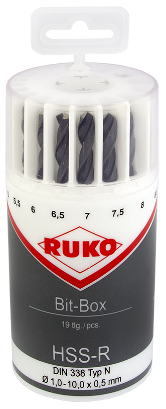 Ruko Metalliporanteräsarja 1-10mm HSS-R Bitbox - Poranteräsarjat - 0006122 - 1