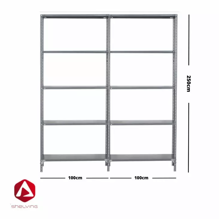 Shelving varastohylly 250x200x50cm 2-modulia - Varastohyllyt - 0016502 - 1