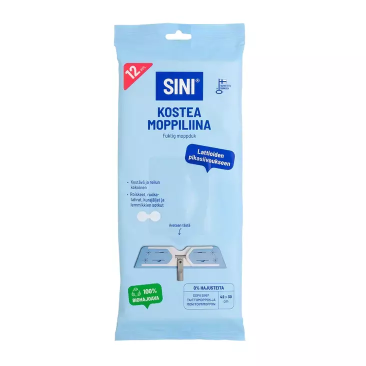 Sini Kostea moppiliina 42x30cm 12kpl - Siivousvälineet - 0019512 - 1