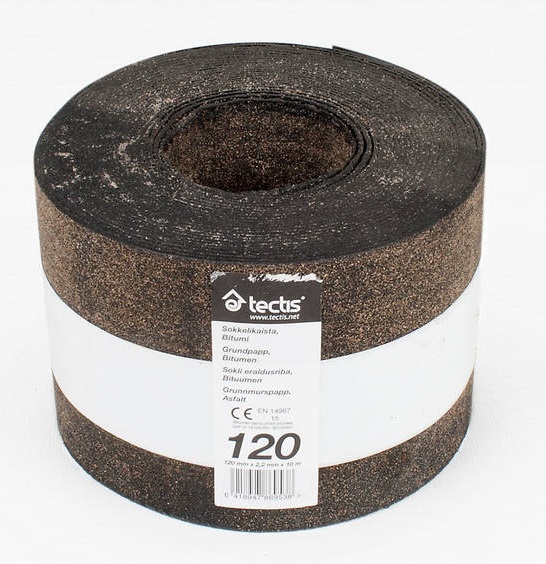 Sokkelikaista bitumi 10m x 120mm, paksuus 2,2mm - Sokkelikaistat - 0009132 - 1