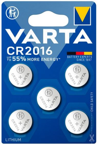 Varta nappiparisto CR2016 5kpl - Nappiparistot - 0012652 - 1