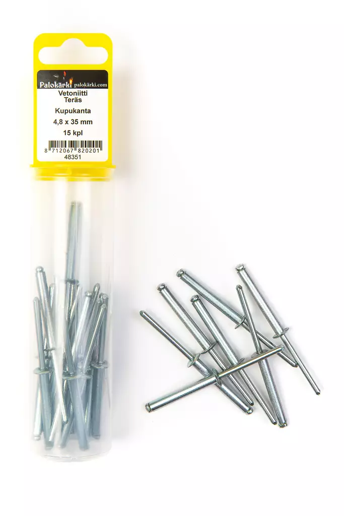 Vetoniitti, Teräs Kupukanta 4,8 x 35 mm/ 15 kpl - Vetoniitit ja niittimutterit - 0001712 - 2