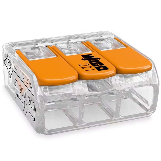 Wago vipurasialiitin 3-Nap 4mm² 12kpl - Liittimet ja tarvikkeet - 0010002 - 1