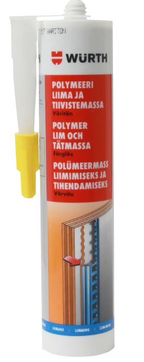 Wurth polymeeri liima-/tiivistysmassa väritön 290ml - Liimamassat ja tiivistysmassat - 0010562 - 1