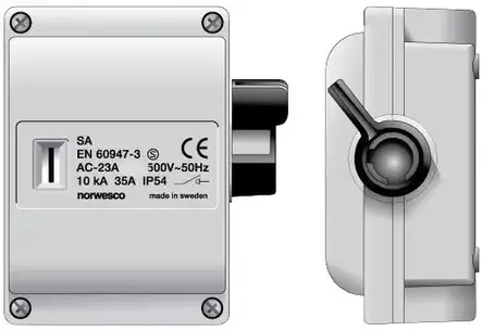 Norwesco Turvakytkin vipu SA 3x16A 500V 7,5kW IP54 - Rasiat ja pistokkeet - 0010153 - 1