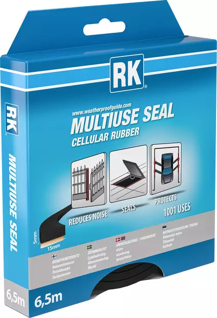 RK Monitoimitiiviste Musta (15mm) 6,5m - Ikkuna- ja ovitiivisteet - 0008823 - 1