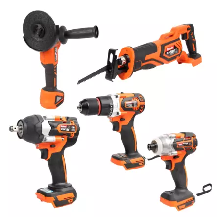 Robota Akkukonesarja runkopaketti (porakone, mutterinväännin, iskevä ruuvinväännin, puukkosaha, kulmahiomakone) - Akkukonepaketit - 0019243 - 1