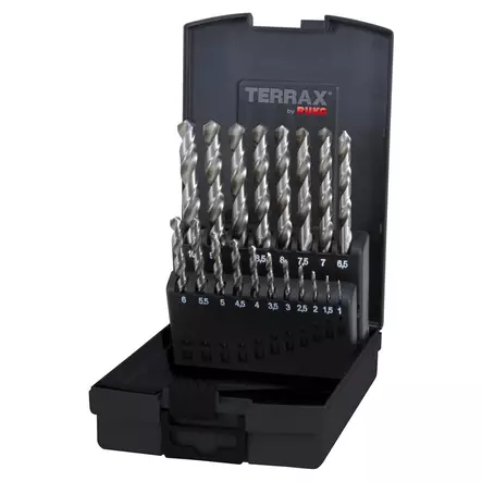 Ruko-Terrax Metalliporanteräsarja 1-10mm HSS-G (kirkkaat terät), komposiittikotelo - Poranteräsarjat - 0014533 - 1