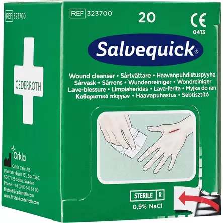 Salvequick haavapyyhe 11x12cm 20kpl - Ensiaputarvikkeet - 0014313 - 1
