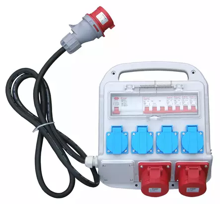 Työmaa-alakeskus 2x16A+4schuko, vikavirtasuojalla ja sulakkeilla - Työmaakeskukset - 0010103 - 1