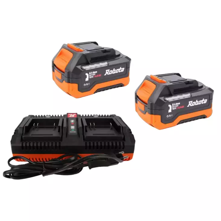 Robota Starttipakkaus (2x4Ah akku + tuplalaturi) - Työkaluakut ja -laturit - 0021673 - 1