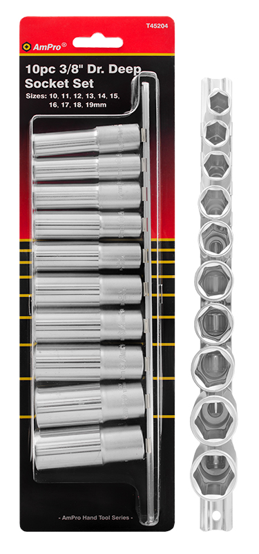 Amrox hylsysarja pitkä 3/8" 10-os. - Hylsy- ja työkalusarjat - 0005573 - 1