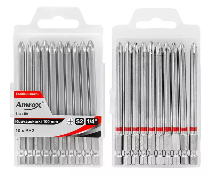 Amrox Kärkisarja PH2 x 100mm 10kpl - Ruuvauskärjet - 0021713 - 1