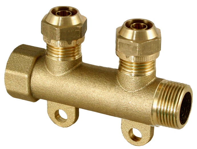 E-P jakotukki 3/4" 15-PEX-liittimin 2-os - Mittarit ja jakotukit - 0004783 - 1