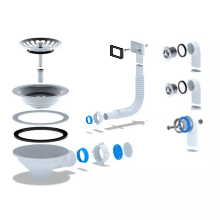 E-P Koripohjaventtiili 1 1/2" 115mm ylivuotosarjalla - Hajulukot ja tarvikkeet - 0004623 - 1