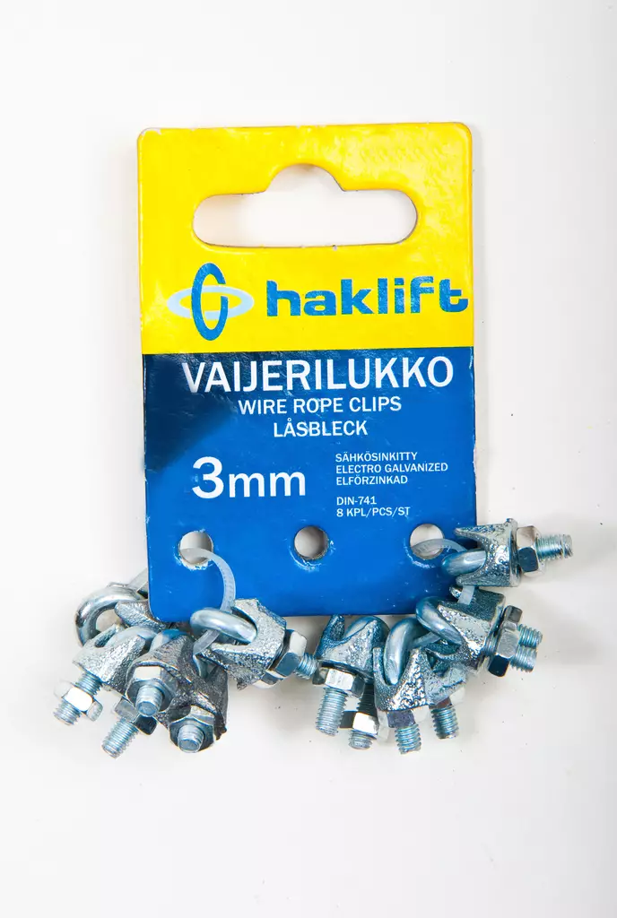 Haklift vaijerilukko 3mm 8kpl - Vaijerit ja vaijeritarvikkeet - 0003333 - 1