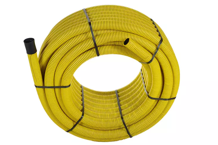 Kaapelinsuojaputki 50mm x 25m SN8 taipuisa keltainen - Johtokourut ja suojaputket - 0015513 - 1