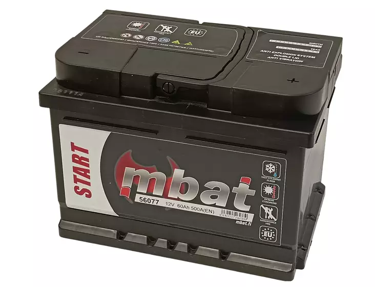 Käynnistysakku/60Ah/500A 242x175x175/B3/-+ - Käynnistysakut - 0014203 - 1