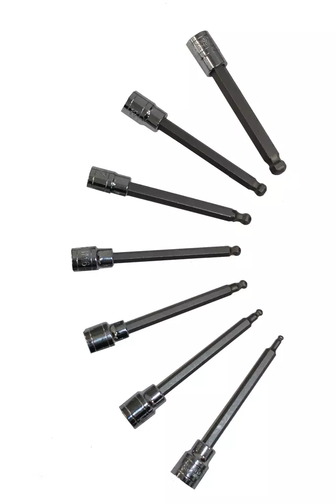 Kuusiokolokärkisarja, pallo 7-os. 3/8", 110mm - Kuusiokoloavaimet - 0012963 - 1