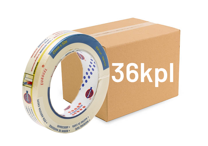 Maalarinteippi 25mmx50m LAATIKKO (36kpl) - Maalarinteipit - 0014833 - 1
