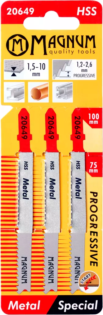 Magnum Pistosahanterä 3kpl HSS Prog 100mm - Pistosahanterät - 0001153 - 1