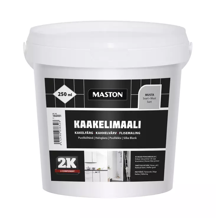 Maston maali 2K Kaakeli Musta 250ml - Erikoismaalit - 0000193 - 1