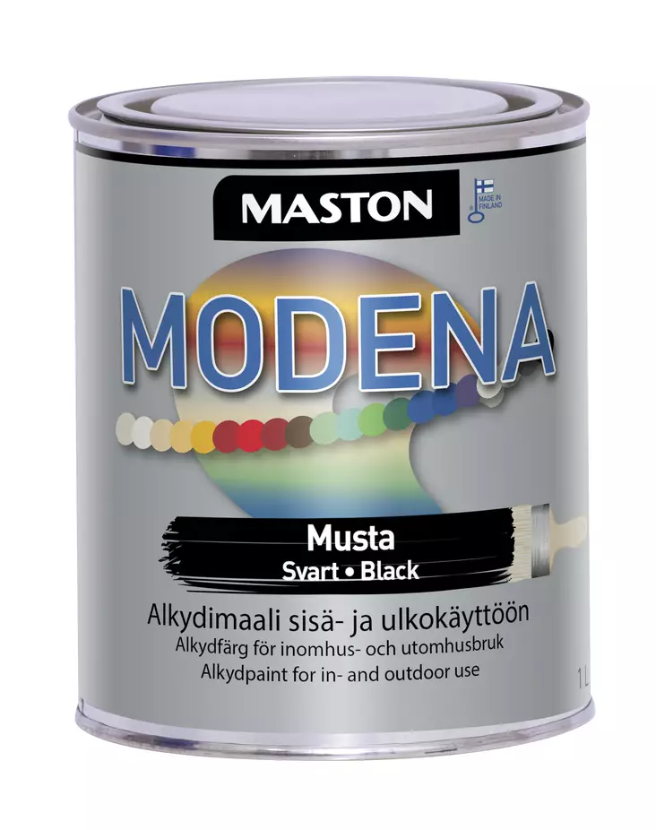 Maston maali Modena musta 1l - Metalli- ja ruosteenestomaalit - 0000223 - 1