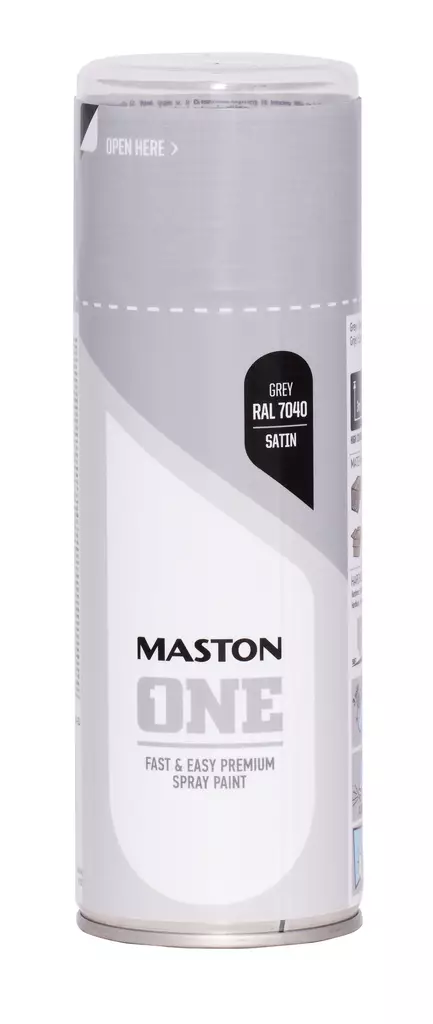 Maston spraymaali ONE - Satiini Harmaa RAL7040 400ml - Spraymaalit - 0000123 - 1