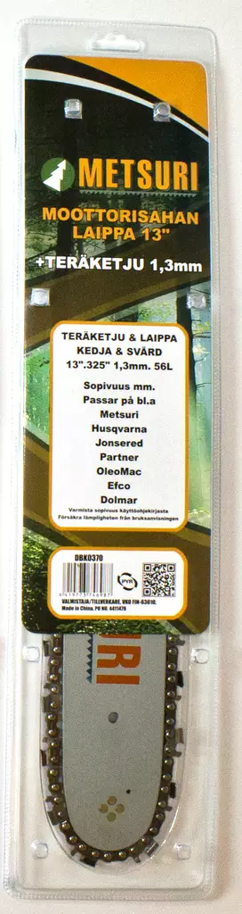 Metsuri Moottorisahan laippa 13"+ teräketju 1,3mm - Teräketjut ja laipat - 0010503 - 1