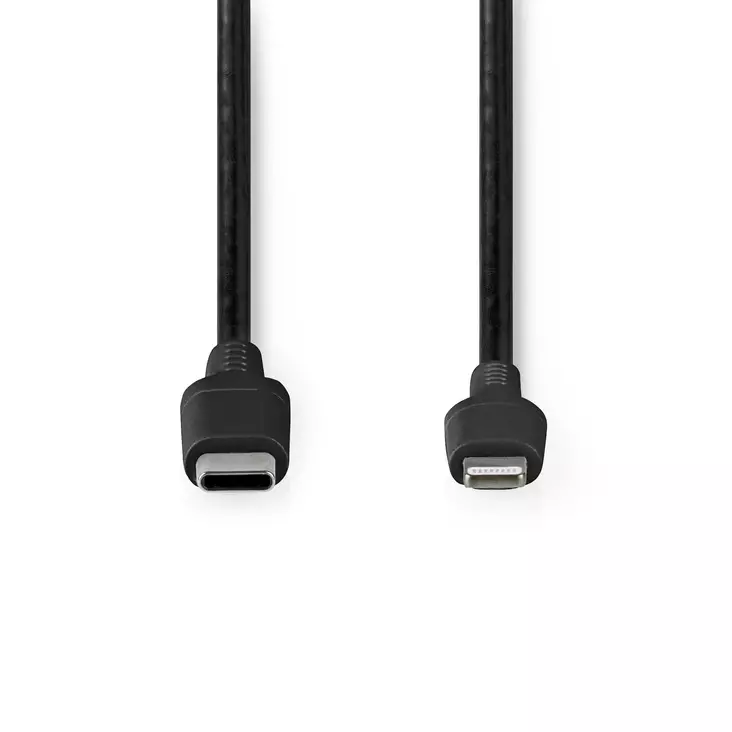 Nedis USB kaapeli 2.0 Apple Lightning-USB Type-C uros 2.00m musta - Puhelintarvikkeet - 0007103 - 1