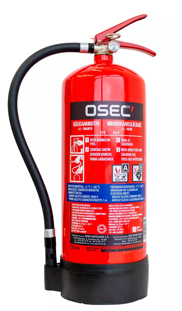 Osec Neste/vaahtosammutin 6l, 27A 183B - Sammuttimet - 0004033 - 1