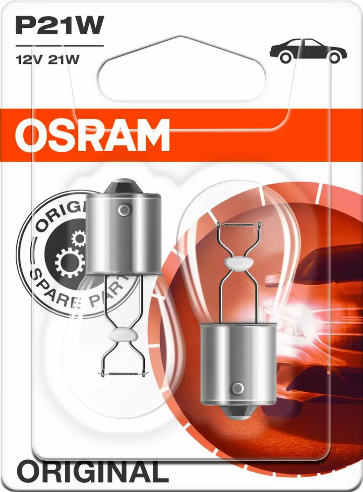 Osram Original 12V P21W pienoispolttimo 21W (pari) - Autopolttimot - 0008183 - 1