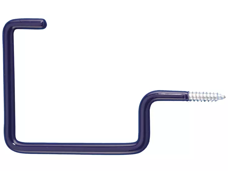 Pisla ruuvikoukku L-malli Ø 9mm/155mm max,80 kg muovitettu - Varastokoukut - 0002323 - 1