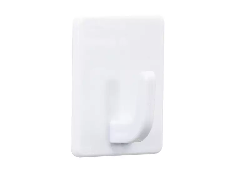 Pisla tarrakoukku neliö 2kpl muovi valkoinen - Vaatekoukut - 0002043 - 1