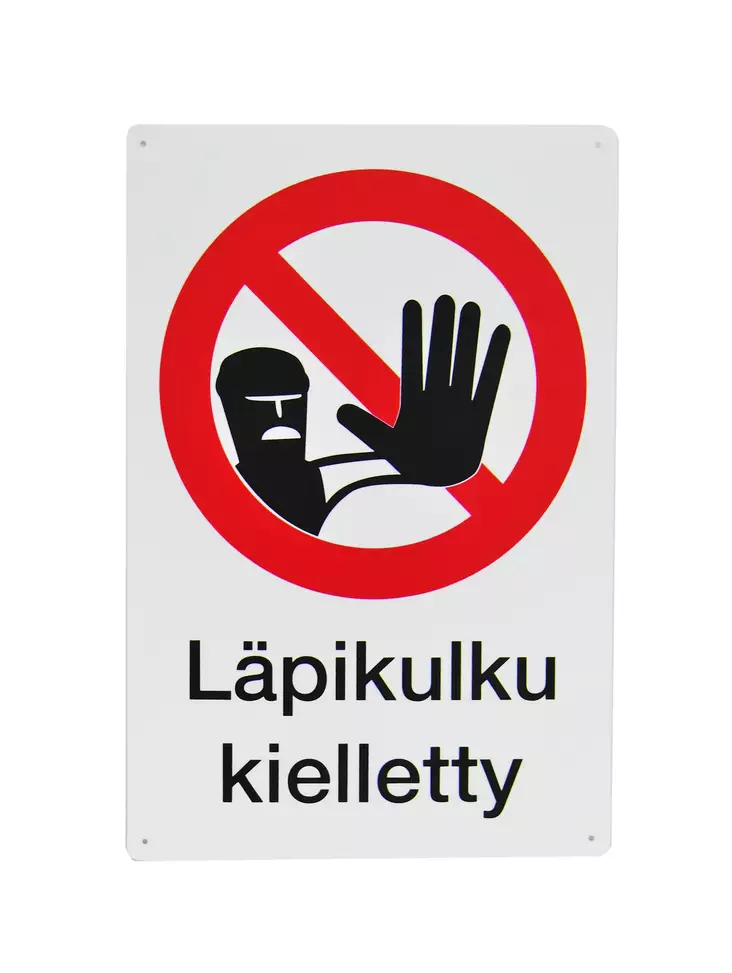 SafeMate Varoitusmerkki läpikulku kielletty, 20 x 30 cm - Ohjekyltit - 0004043 - 1