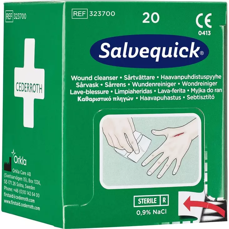 Salvequick haavapyyhe 11x12cm 20kpl - Ensiaputarvikkeet - 0014313 - 1