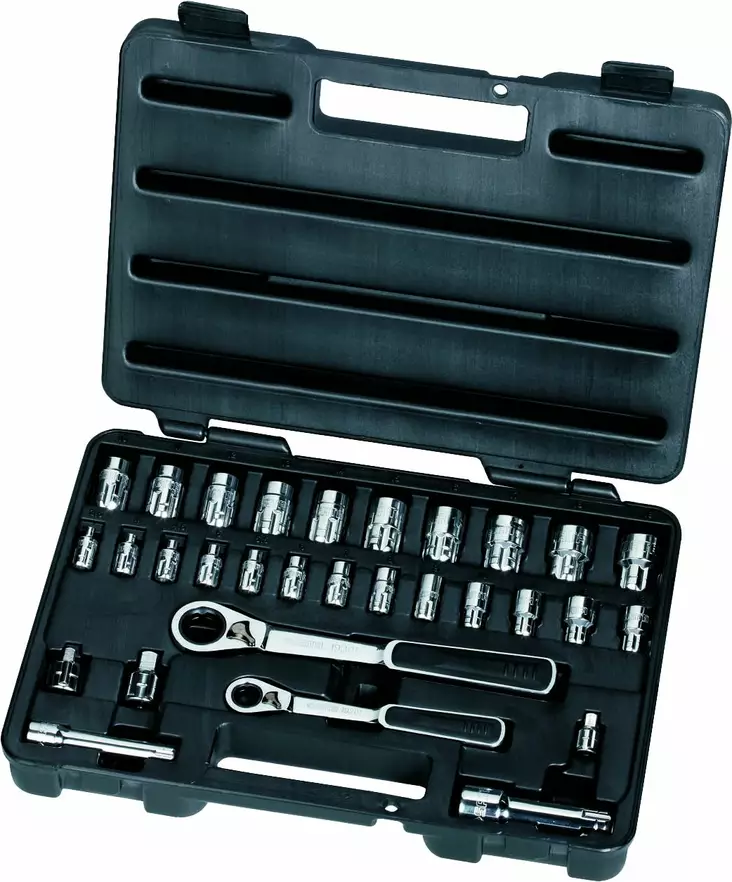 Sata 1/4" & 3/8" räikkä- ja hylsysarja 30-os. - Hylsy- ja työkalusarjat - 0012853 - 1