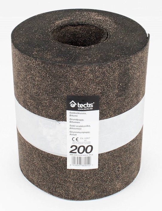 Sokkelikaista bitumi 10m x 200mm, paksuus 2,2mm - Sokkelikaistat - 0009133 - 1