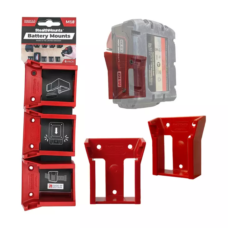 Stealth Mounts akunpidike MILWAUKEE M18 akulle 6kpl - Muut akkutyökalut - 0011453 - 1