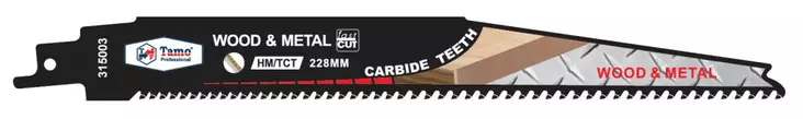 Tamo Puukkosahanterä karbidi 228mm, Purkuterä 1kpl - Puukkosahanterät metalli - 0020563 - 1