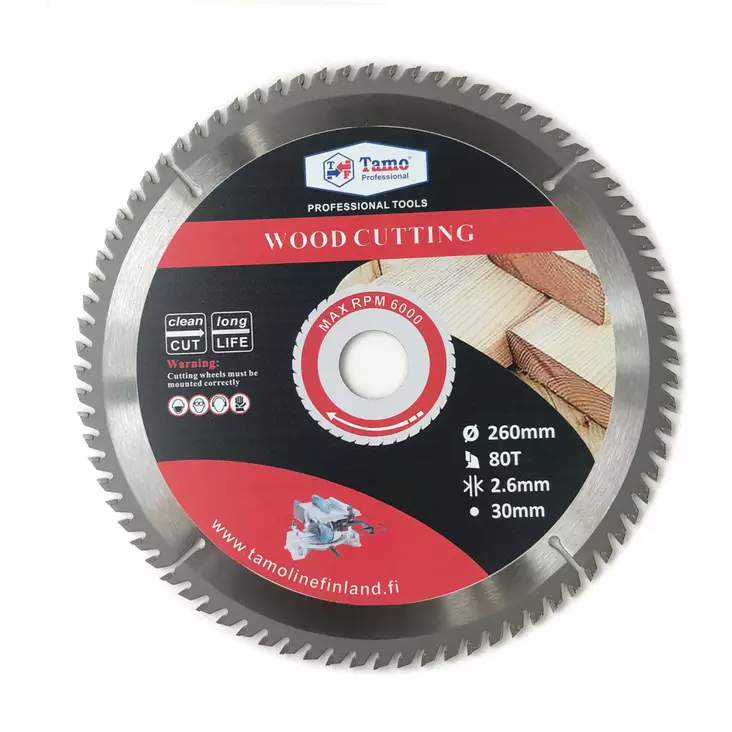 Tamo pyörösahanterä 260x80Tx30mm - Pyörösahanterät sirkkeliin - 0002773 - 1