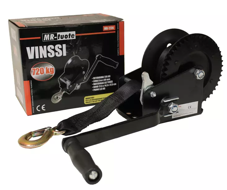 Vinssi liinalla 50mm x 8m, 720kg - Vinssit - 0006633 - 1