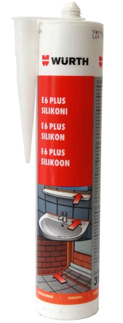 Wurth silikonimassa E6 plus väritön 310ml - Silikonit ja akryylimassat - 0010573 - 1